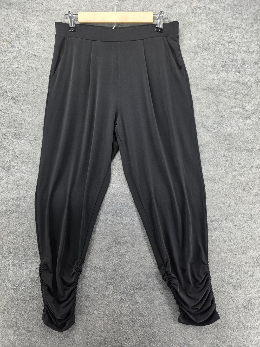 Express Pants Womens S Black Jogger Pull On Relaxed Ruched Pockets 27 In